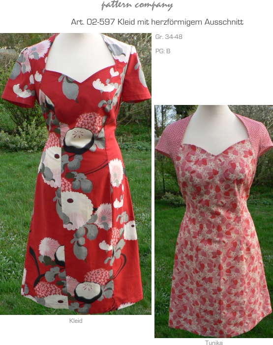 Preview: 02-597 Kleid /Tunika mit herzförmigem Ausschnitt