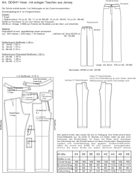 Preview: 00-641 gerade Hose mit eckigen Taschen, Feinjersey