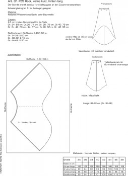 01-755 Rock, vorne kurz, hinten lang