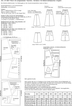 01-901 Rock mit aufgesetzten Taschen