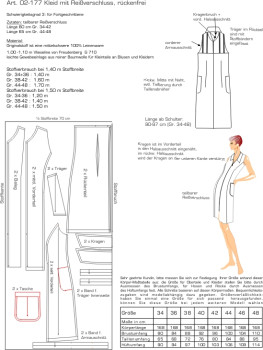 02-177 Kleid mit RV, rückenfrei
