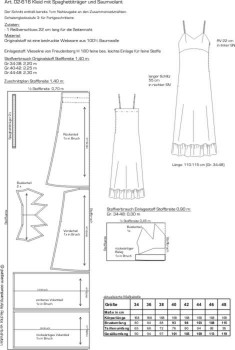 02-616 Kleid mit Spaghettiträgern mit Saumvolant