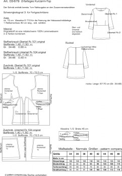 03-679 2-farbiges Kurzarm-Top