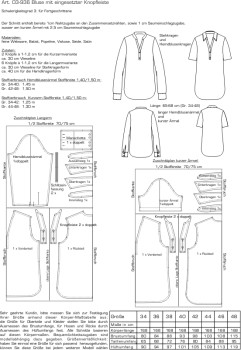 Preview: Art. 03-936 Bluse mit eingesetzter Knopfleiste