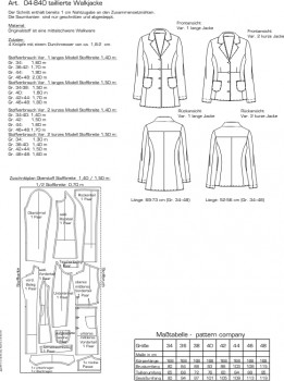 Art. 04-840 taillierte Walkjacke mit Reverskragen