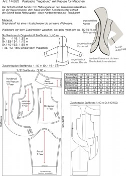 14-265 Walkjacke "Vagabund" mit Kapuze - Gr. 116-152