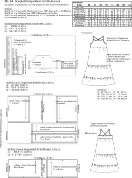 BS 14 Spaghettiträgerkleid mit Stufenrock Gr. 92-134