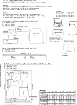 BS 16 Top mit angerüschten Stufen und kurzer Hose Gr. 92-134