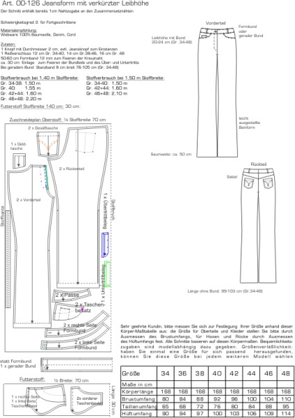 00-126 5-pocket mit verkürztem Leib