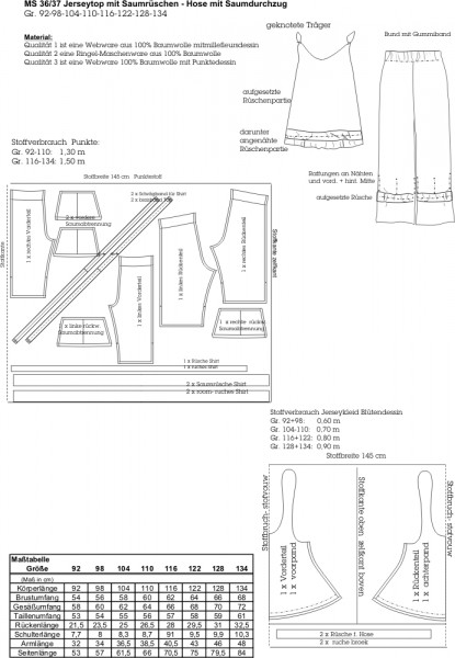 MS 36/37 Hose und Tunika Gr. 92-134